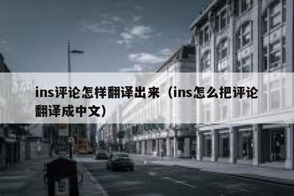 ins评论怎样翻译出来（ins怎么把评论翻译成中文） 第1张