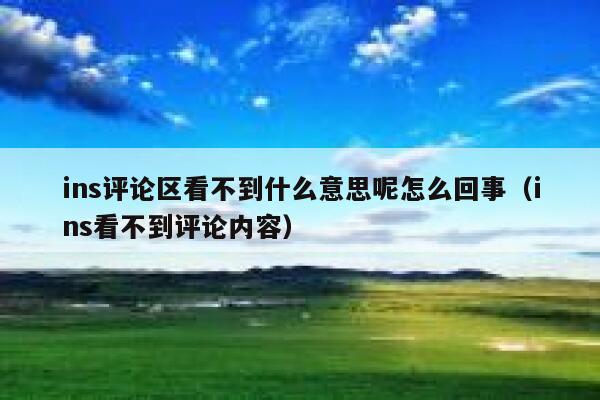 ins评论区看不到什么意思呢怎么回事（ins看不到评论内容） 第1张