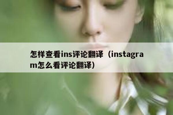 怎样查看ins评论翻译（instagram怎么看评论翻译） 第1张