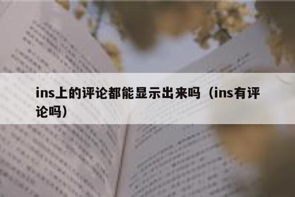 ins上的评论都能显示出来吗（ins有评论吗） 第1张