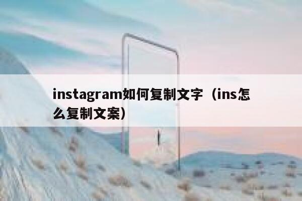 instagram如何复制文字（ins怎么复制文案） 第1张