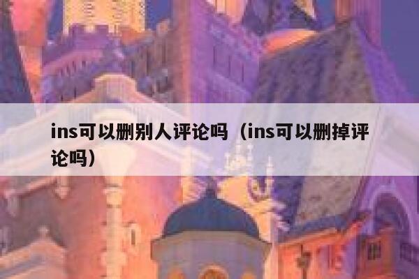 ins可以删别人评论吗（ins可以删掉评论吗） 第1张