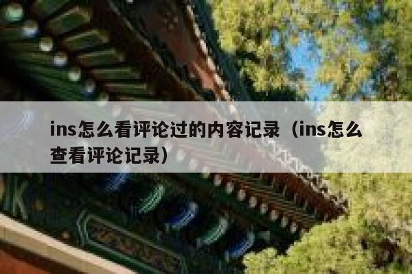 ins怎么看评论过的内容记录（ins怎么查看评论记录） 第1张