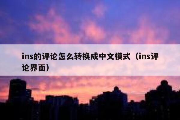 ins的评论怎么转换成中文模式（ins评论界面） 第1张