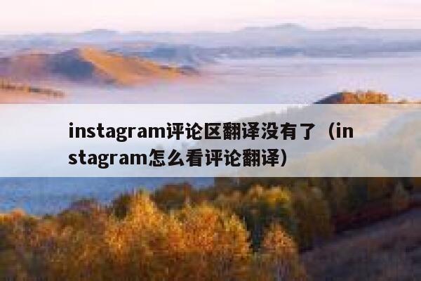 instagram评论区翻译没有了（instagram怎么看评论翻译） 第1张