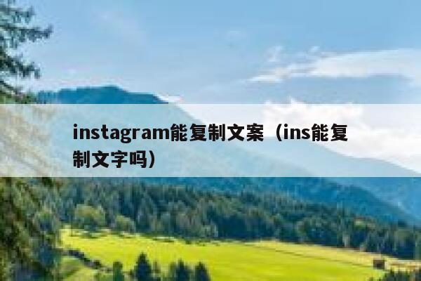 instagram能复制文案（ins能复制文字吗） 第1张