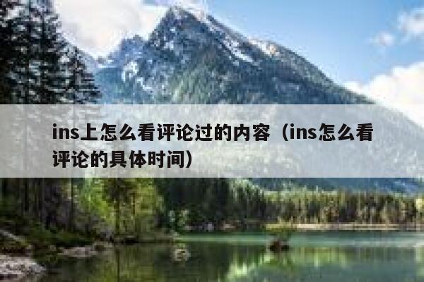 ins上怎么看评论过的内容（ins怎么看评论的具体时间） 第1张