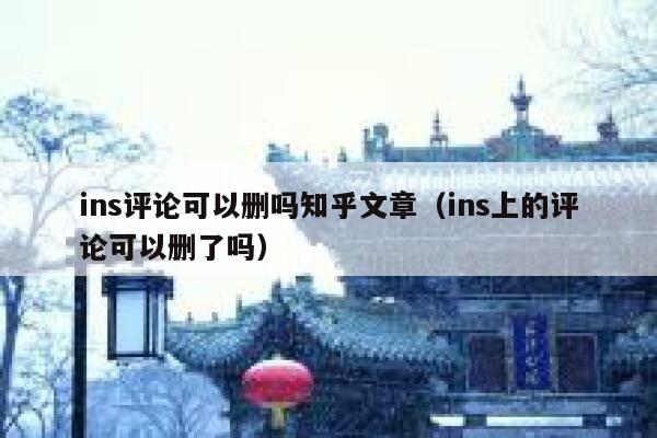 ins评论可以删吗知乎文章（ins上的评论可以删了吗） 第1张