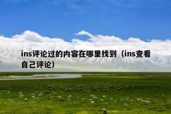 ins评论过的内容在哪里找到（ins查看自己评论） 第1张