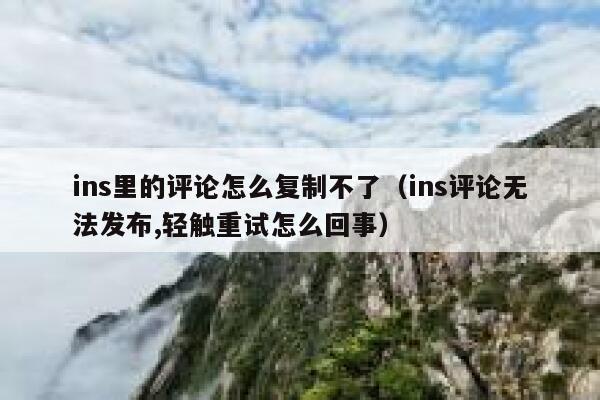 ins里的评论怎么复制不了（ins评论无法发布,轻触重试怎么回事） 第1张