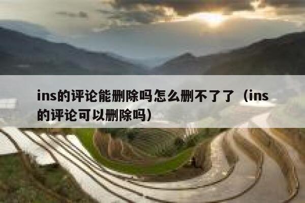 ins的评论能删除吗怎么删不了了（ins的评论可以删除吗） 第1张