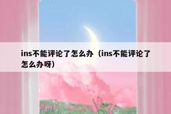 ins不能评论了怎么办（ins不能评论了怎么办呀） 第1张