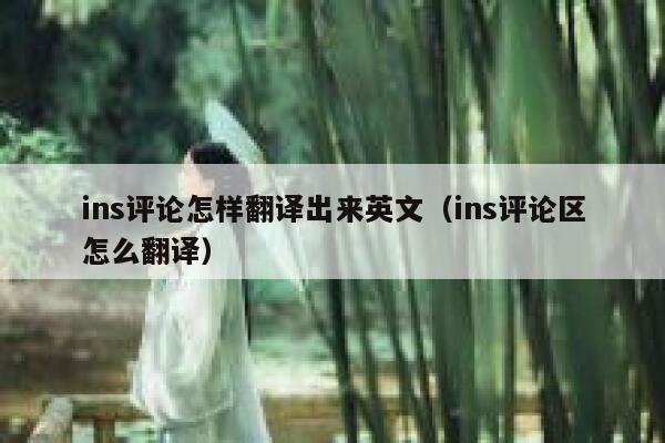 ins评论怎样翻译出来英文（ins评论区怎么翻译） 第1张