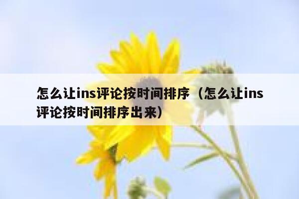 怎么让ins评论按时间排序（怎么让ins评论按时间排序出来） 第1张