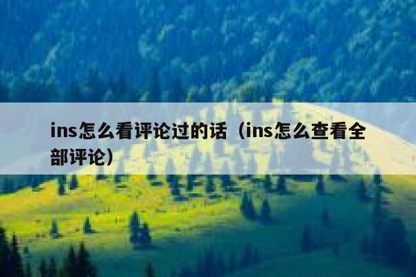 ins怎么看评论过的话（ins怎么查看全部评论） 第1张
