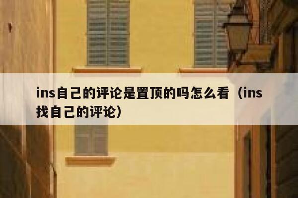 ins自己的评论是置顶的吗怎么看（ins找自己的评论） 第1张