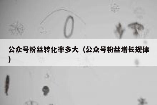公众号粉丝转化率多大（公众号粉丝增长规律） 第1张