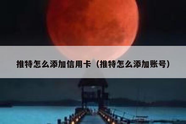 推特怎么添加信用卡（推特怎么添加账号） 第1张