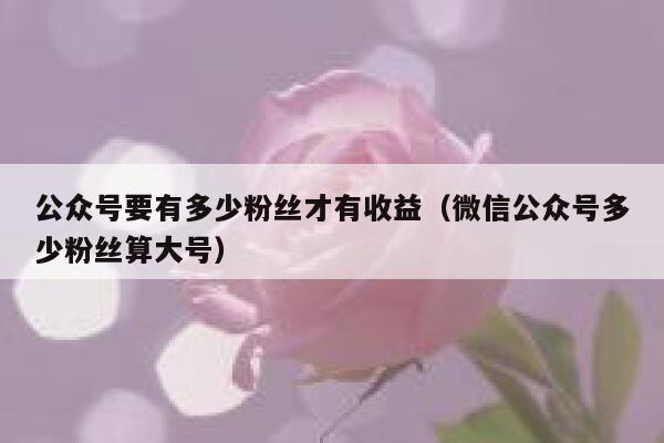 公众号要有多少粉丝才有收益（微信公众号多少粉丝算大号） 第1张