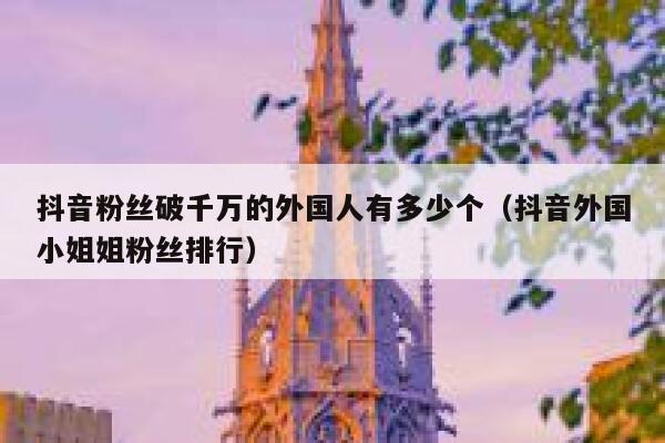 抖音粉丝破千万的外国人有多少个（抖音外国小姐姐粉丝排行） 第1张