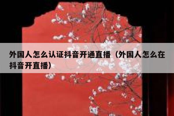 外国人怎么认证抖音开通直播（外国人怎么在抖音开直播） 第1张
