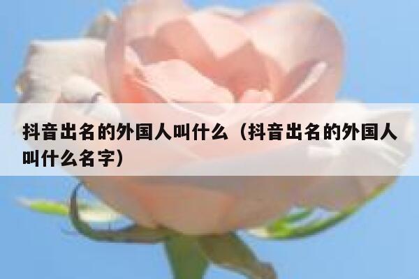 抖音出名的外国人叫什么（抖音出名的外国人叫什么名字） 第1张