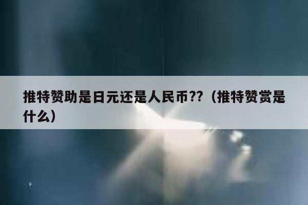 推特赞助是日元还是人民币??（推特赞赏是什么） 第1张