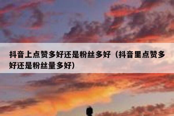 抖音上点赞多好还是粉丝多好（抖音里点赞多好还是粉丝量多好） 第1张