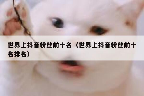 世界上抖音粉丝前十名（世界上抖音粉丝前十名排名） 第1张