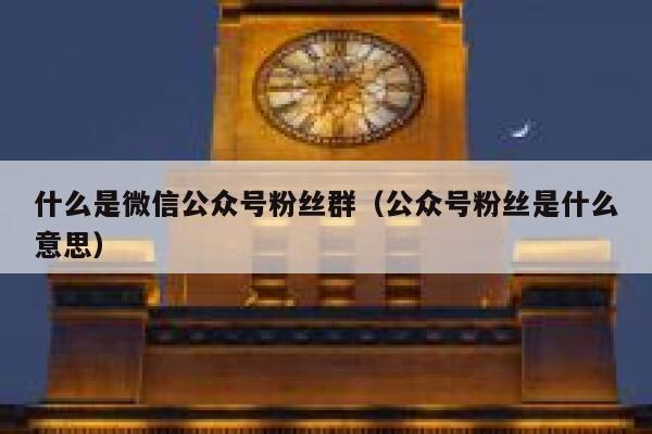 什么是微信公众号粉丝群（公众号粉丝是什么意思） 第1张