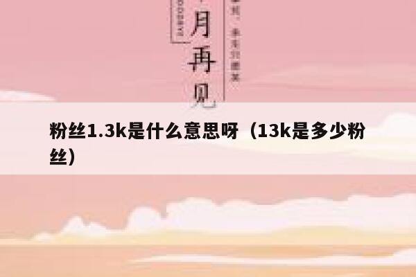 粉丝1.3k是什么意思呀（13k是多少粉丝） 第1张