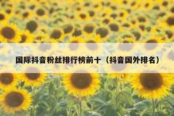 国际抖音粉丝排行榜前十（抖音国外排名） 第1张