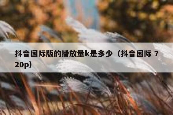 抖音国际版的播放量k是多少（抖音国际 720p） 第1张