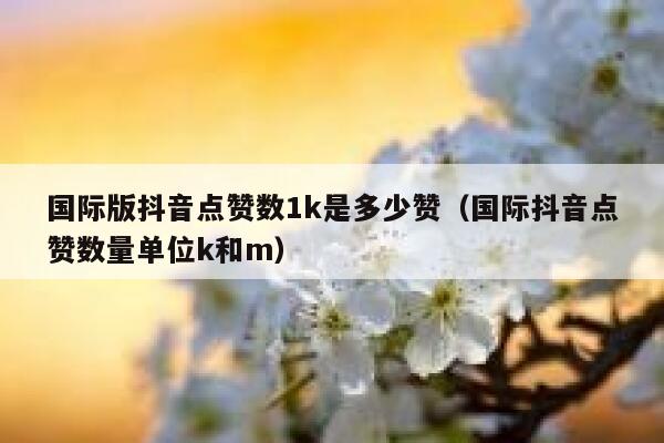 国际版抖音点赞数1k是多少赞（国际抖音点赞数量单位k和m） 第1张