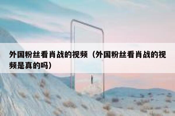 外国粉丝看肖战的视频（外国粉丝看肖战的视频是真的吗） 第1张