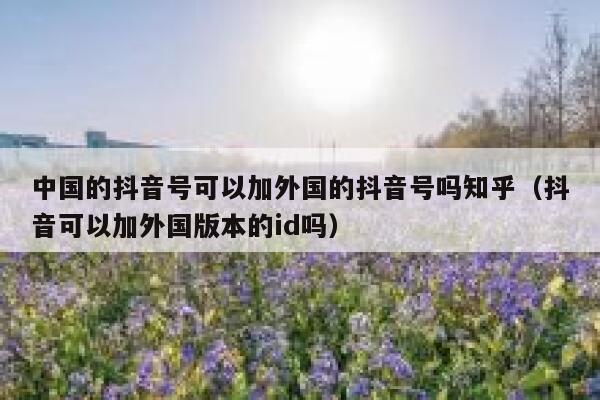 中国的抖音号可以加外国的抖音号吗知乎（抖音可以加外国版本的id吗） 第1张