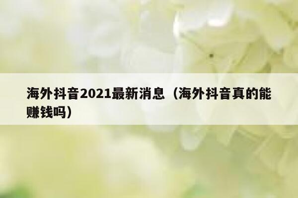 海外抖音2021最新消息（海外抖音真的能赚钱吗） 第1张