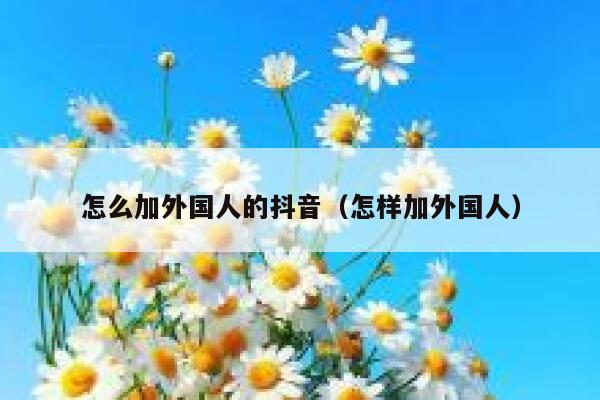 怎么加外国人的抖音（怎样加外国人） 第1张