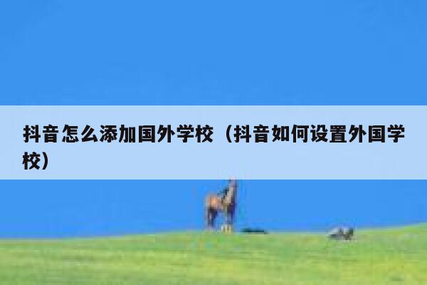 抖音怎么添加国外学校（抖音如何设置外国学校） 第1张