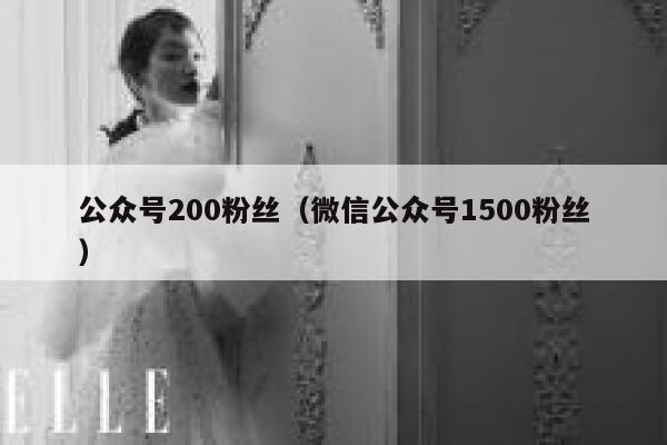 公众号200粉丝（微信公众号1500粉丝） 第1张