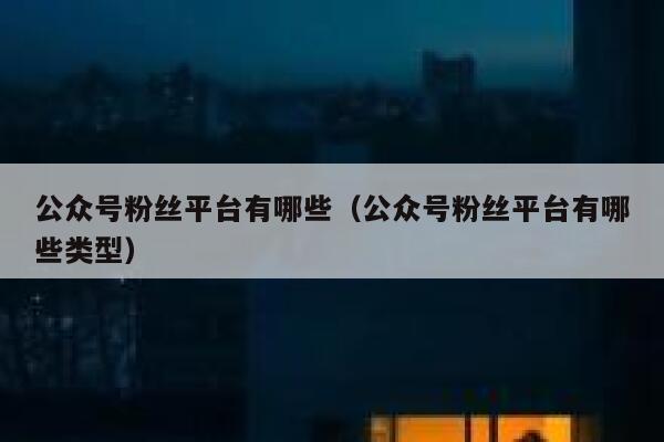 公众号粉丝平台有哪些（公众号粉丝平台有哪些类型） 第1张