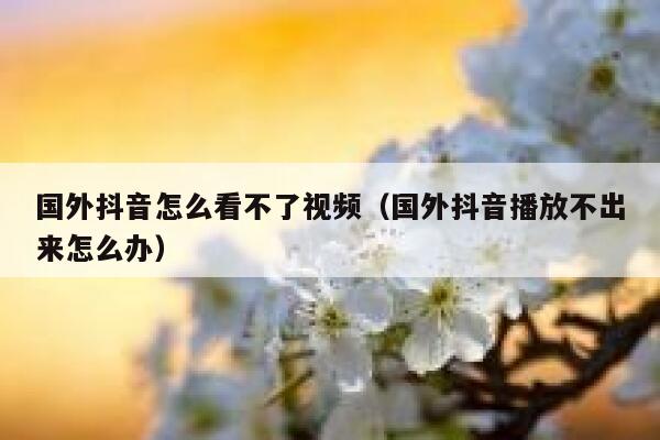 国外抖音怎么看不了视频（国外抖音播放不出来怎么办） 第1张