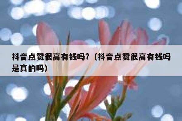 抖音点赞很高有钱吗?（抖音点赞很高有钱吗是真的吗） 第1张