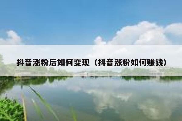 抖音涨粉后如何变现（抖音涨粉如何赚钱） 第1张