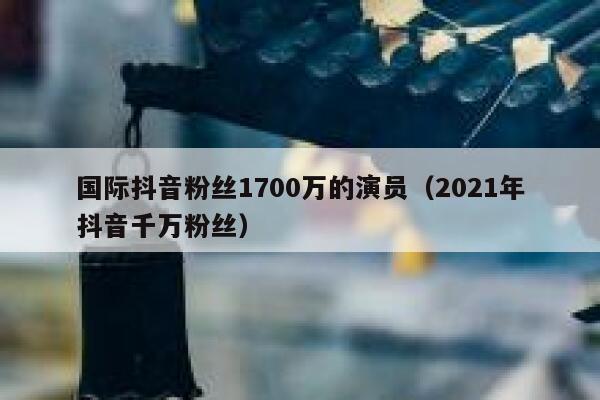 国际抖音粉丝1700万的演员（2021年抖音千万粉丝） 第1张
