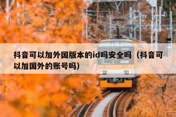 抖音可以加外国版本的id吗安全吗（抖音可以加国外的账号吗） 第1张