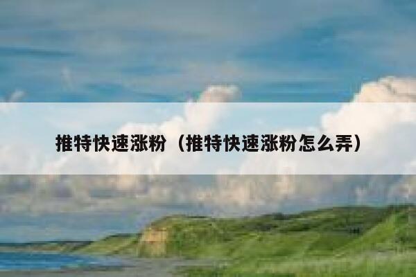 推特快速涨粉（推特快速涨粉怎么弄） 第1张