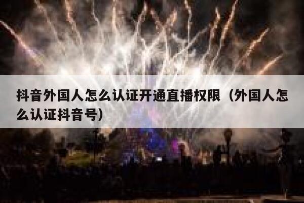 抖音外国人怎么认证开通直播权限（外国人怎么认证抖音号） 第1张
