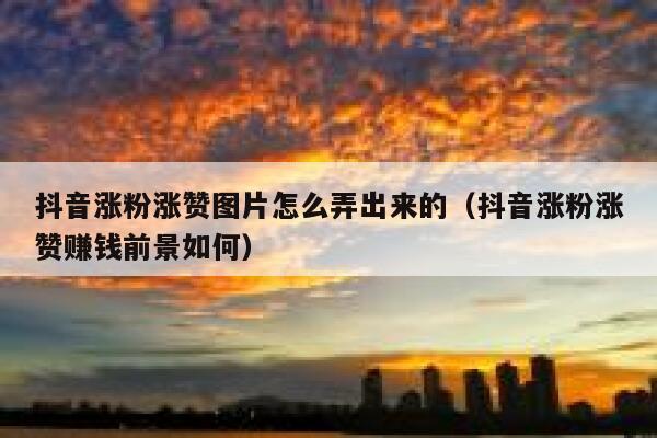 抖音涨粉涨赞图片怎么弄出来的（抖音涨粉涨赞赚钱前景如何） 第1张