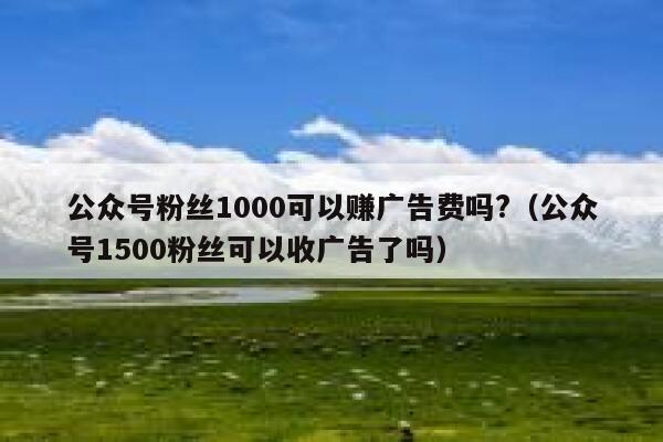 公众号粉丝1000可以赚广告费吗?（公众号1500粉丝可以收广告了吗） 第1张